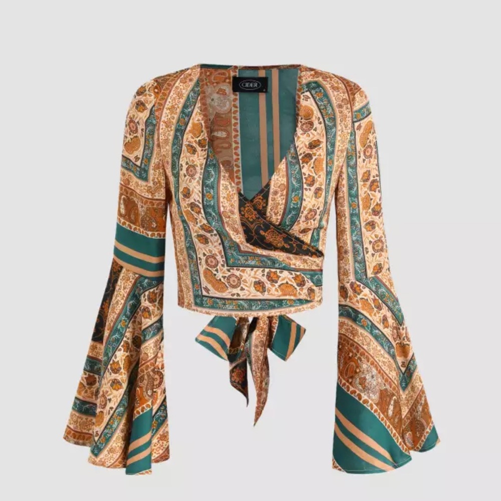 Geo Print Floral Top